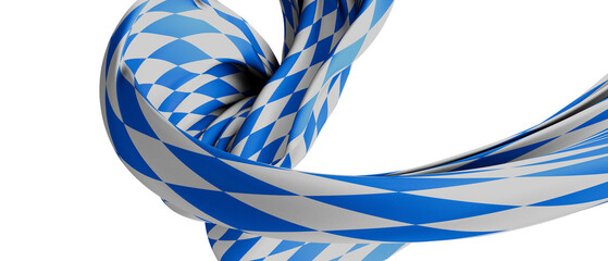 Wall Mural - Flag of Bavaria, Germany. 3D rendering illustration of waving sign symbol.