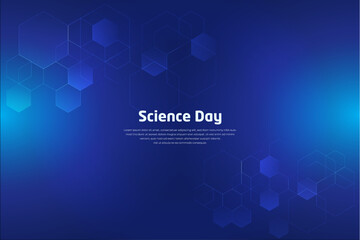 Blue Science Day design background. Shinny Science and technology design background