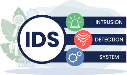 IDS - Intrusion Detection System acronym. business concept background. vector illustration concept with keywords and icons. lettering illustration with icons for web banner, flyer, landing page