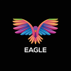 Wall Mural - Bird eagle colorful gradient logo design