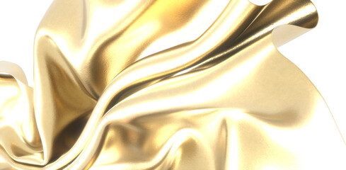 Wall Mural - gold cloth background texture. 3D illustration.