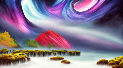 Wall Mural - Fantastic landscape from another planet