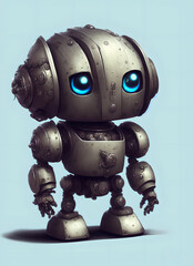 Wall Mural - little funny kind robot.freehand drawing
