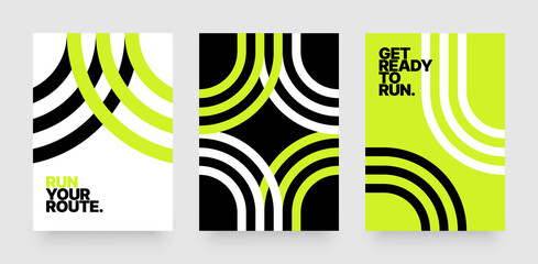 Wall Mural - Vector layout template design for run, championship or sports event. Poster design with abstract running track on stadium with lane. Design for flyer, poster, cover, brochure, banner or any layout.
