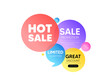 © blankstock - Discount offer bubble banner. Hot Sale tag. Special offer price sign. Advertising Discounts symbol. Promo coupon banner. Hot sale round tag. Quote shape element. Vector