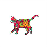 Fototapeta Psy - Vector mandala cat coloring page for kids and adult