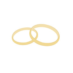 pair of wedding rings. gold jewelry for married couple. template for save the date invitation card.