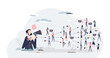 © VectorMine - Viral marketing campaign with influencer social impact tiny person concept, transparent background. Advertisement mouth to mouth strategy as recommendation.