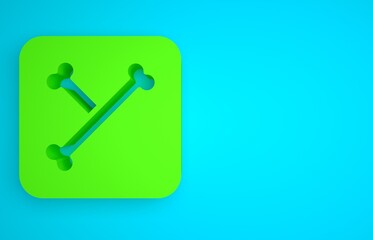 Canvas Print - Green Archeology icon isolated on blue background. Minimalism concept. 3D render illustration