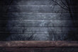© Татьяна Родимова - Halloween, wooden gray background. An old wooden table and the shadows of dead trees and bats at night with a place to place the product.