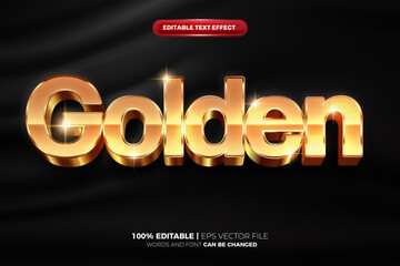 Poster - Luxury Golden Bold 3d editable text effect