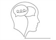 © mitay20 - Continuous line drawing of  head of a man with  speech bubble is drawn by a single black line on a white background. Continuous line drawing. Vector illustration.