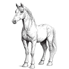 White Horse Hand Drawn Sketch Vector Illustration