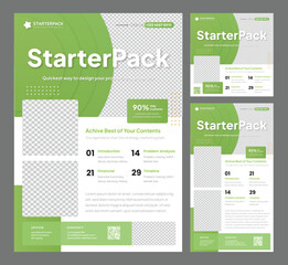Wall Mural - StarterPack for Green & Healthy Promotional Content - A4 Flyer, Feed Post, & Story templates - Perfect for every business & marketing need