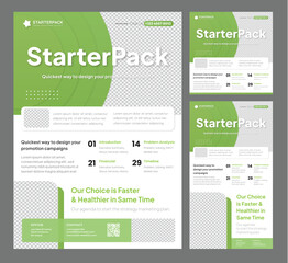 Wall Mural - StarterPack for Green & Healthy Promotional Content - A4 Flyer, Feed Post, & Story templates - Perfect for every business & marketing need