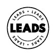 Leads text stamp, concept background