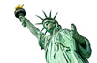 Close up of the statue of liberty isolated on transparent background, New York City, USA, png file