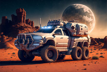 Dodge Ram 3500 On The Surface Of Mars Generated Ai