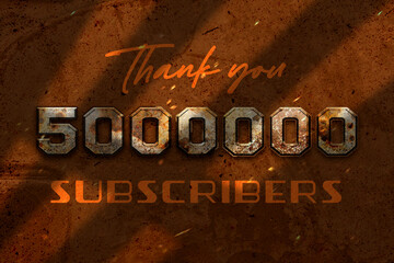 5000000 subscribers celebration greeting banner with Retro 3 Design