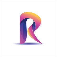 Wall Mural - r initial gradient colorful logo design