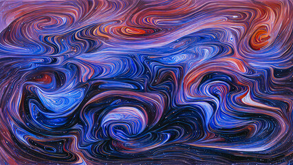 Wall Mural - Artistic concept painting of a abstract waves color ,Generative AI