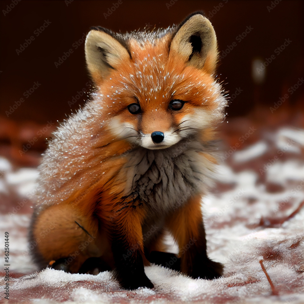 Little red fox, created with Generative AI technology.