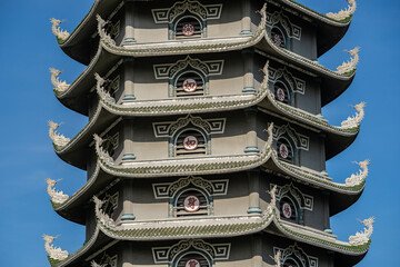 Poster - Beautiful image of buddhist pagoda , religious monument in Danang, Vietnam