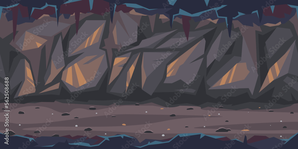 Path is crossing the dark cave game background tillable horizontally ...