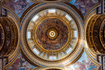 Wall Mural - Decorated ceiling of Sant'Agnese in Agone church on Piazza Navona square, Rome, Italy