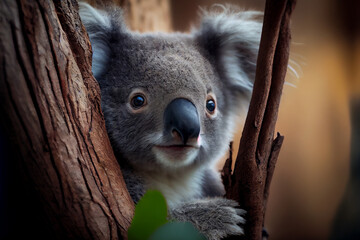 portrait von einem koala im baum - generative ai