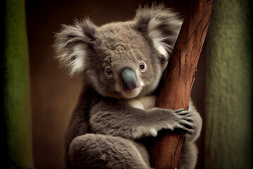 Wall Mural - Portrait von einem Koala im Baum - Generative Ai