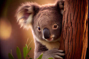 Wall Mural - Portrait von einem Koala im Baum - Generative Ai