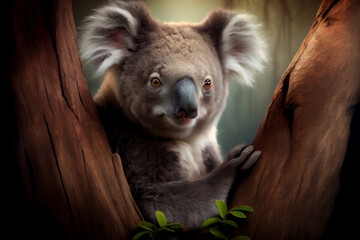 Wall Mural - Portrait von einem Koala im Baum - Generative Ai