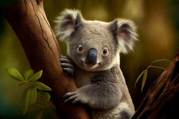 Wall Mural - Portrait von einem Koala im Baum - Generative Ai