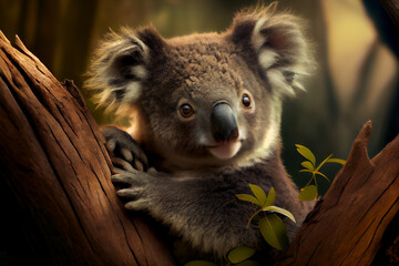 Wall Mural - Portrait von einem Koala im Baum - Generative Ai