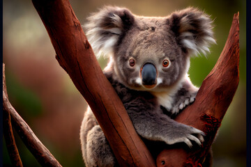 Wall Mural - Portrait von einem Koala im Baum - Generative Ai