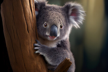Wall Mural - Portrait von einem Koala im Baum - Generative Ai