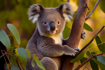 portrait von einem koala im baum - generative ai