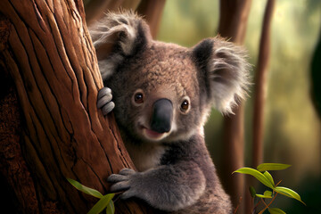 Wall Mural - Portrait von einem Koala im Baum - Generative Ai