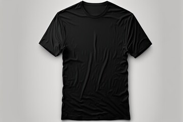 Blanc black t-shirt on white background generative ai 