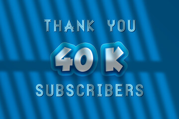 40 K  subscribers celebration greeting banner with Modren blue Design