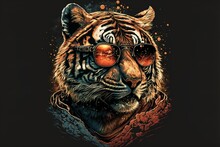 Tiger T-shirt Design. AI