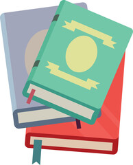 Canvas Print - Book pile color icon. School education symbol