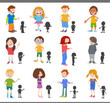 © Igor Zakowski - cartoon children and teens with silhouettes set