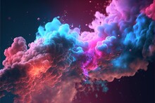 Color Bomb, Shiny Glitter Clouds With Colorful Particles, Background, Abstract Created With Generative Ai