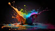 canvas print picture - Paint Splash 8k Desktop Wallpaper
