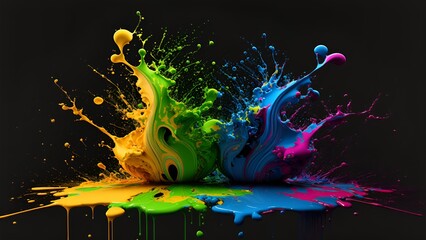 Wall Mural - paint splash colorful 8k desktop wallpaper-background