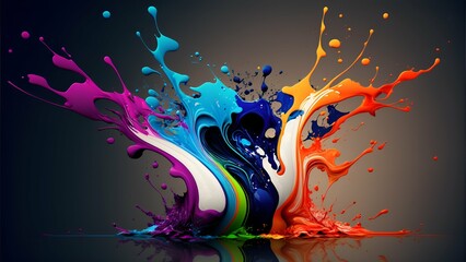 Wall Mural - paint splash 8k colorful desktop wallpaper