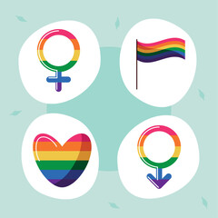 Sticker - four lgbti community icons