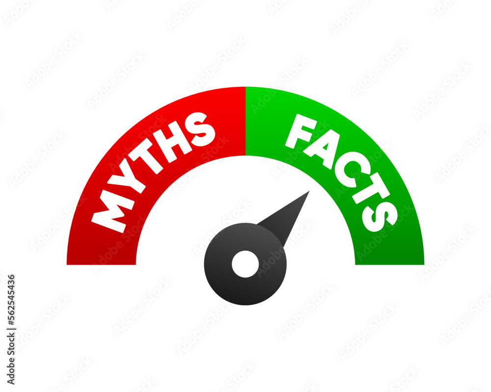 Versus VS battle. Speed risk scale of facts and myths. Concept of ...